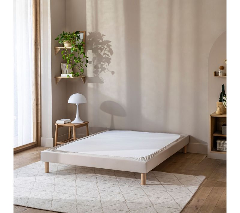 Cache Sommier Coton Jersey Beige 70x200