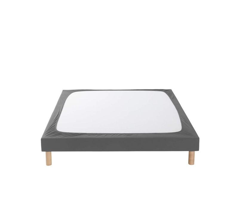 Cache Sommier Coton Jersey Anthracite 80x200