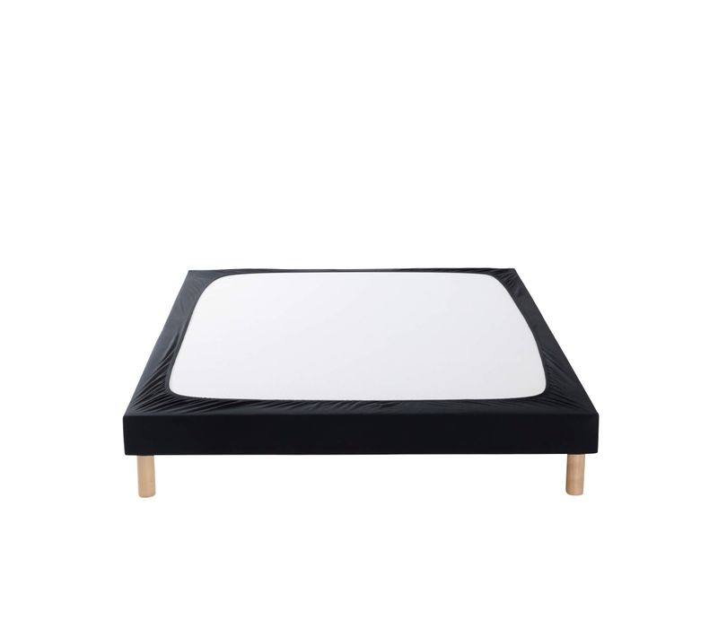 Cache Sommier Coton Jersey Noir 70x200