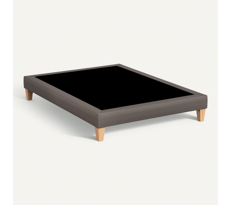 Sommier Déco Simili Cacao 160x200