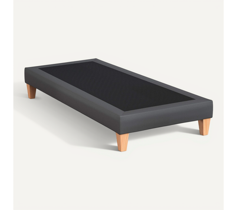 Sommier Déco Simili Gris Foncé 2x80x200