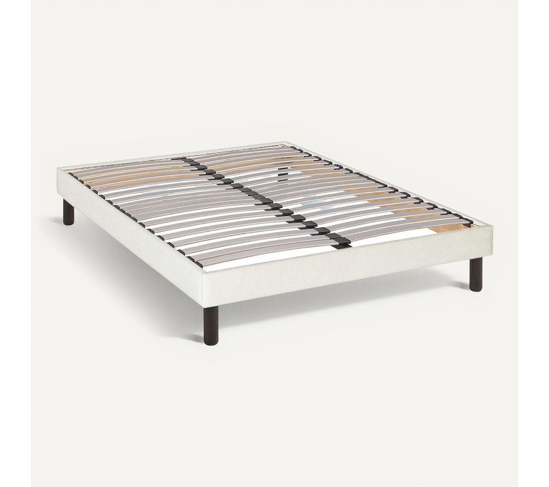 Sommier Kit Déco Tapissier Ecru 160x200