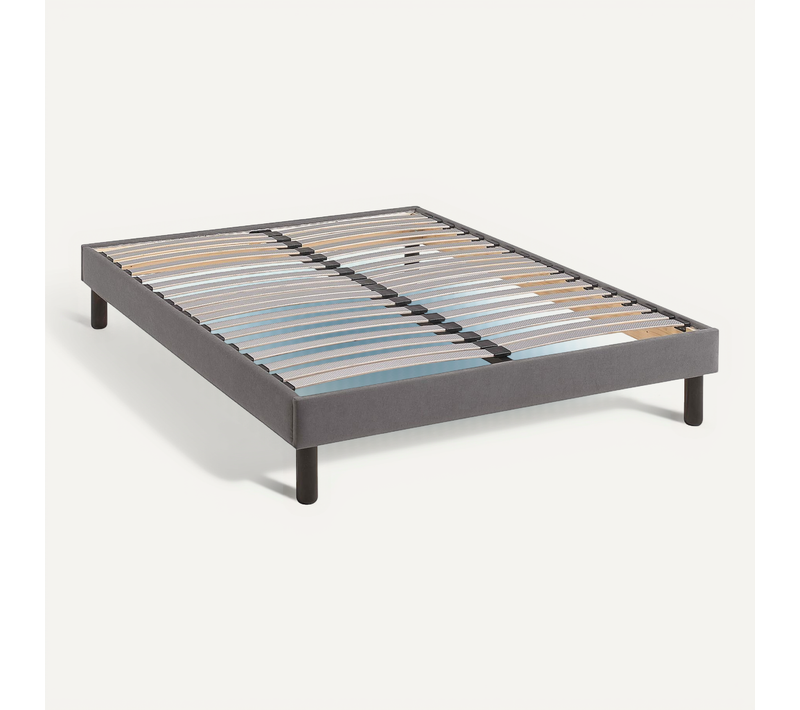 Sommier Kit Déco Tapissier Gris 140x190