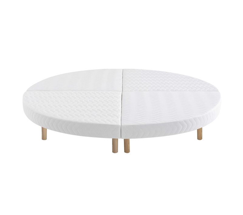 Sommier Rond Tapissier Blanc 215 Cm