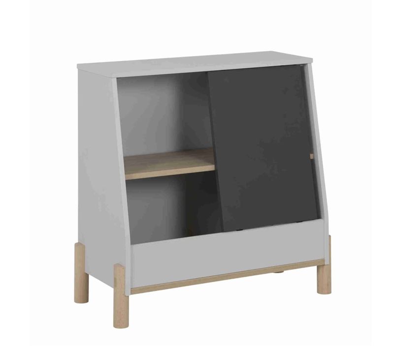 Meuble De Rangement Enfant Avec Porte Coulissante Ardoise