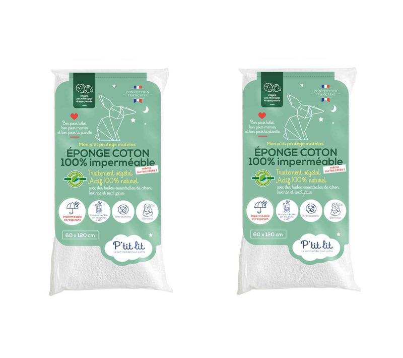 Protège Matelas Coton Imperméable (lot De 2) 70x140