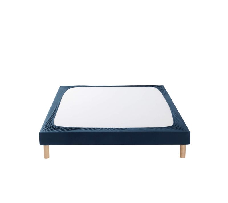 Cache Sommier Coton Jersey Bleu Marine 90x190