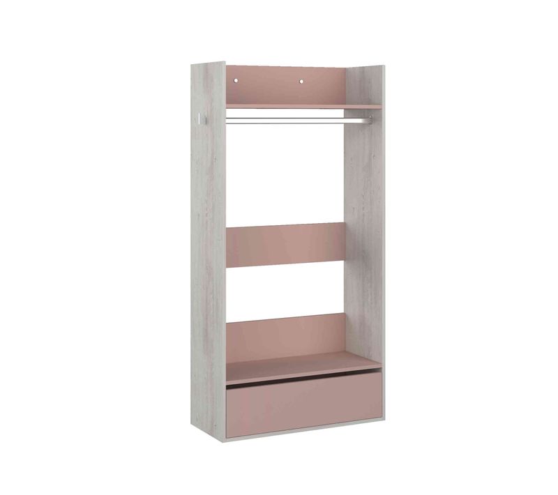 Dressing Avec Penderie, 1 Tiroir Rose