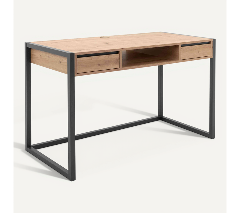 Bureau 2 Tiroirs Bois