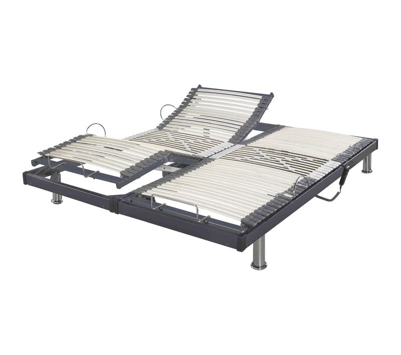 Sommier électrique Relaxation Extra Plat Gris 2x70x190