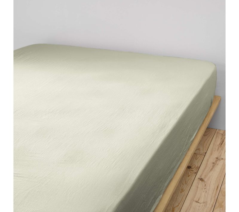 Drap Housse Double Gaze De Coton Vert 160x200 Cm