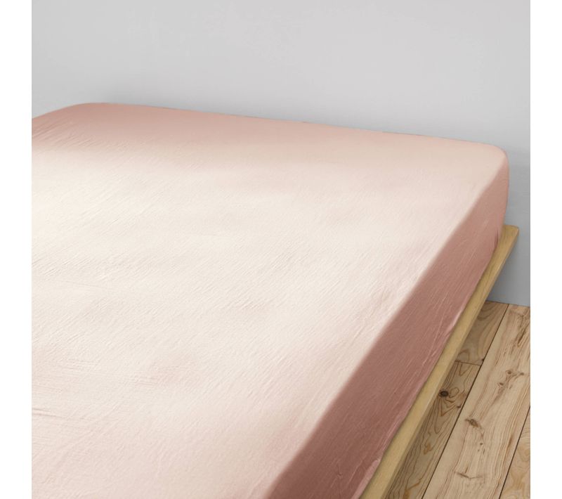 Drap Housse Double Gaze De Coton Rose 180x200 Cm