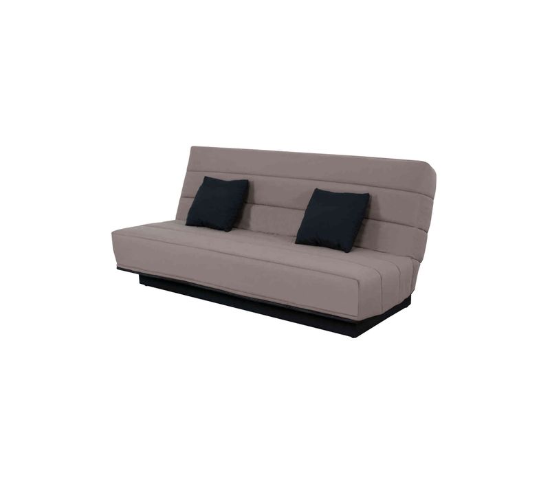 Banquette Clic-clac, Housse Et 2 Coussins Taupe 120x190