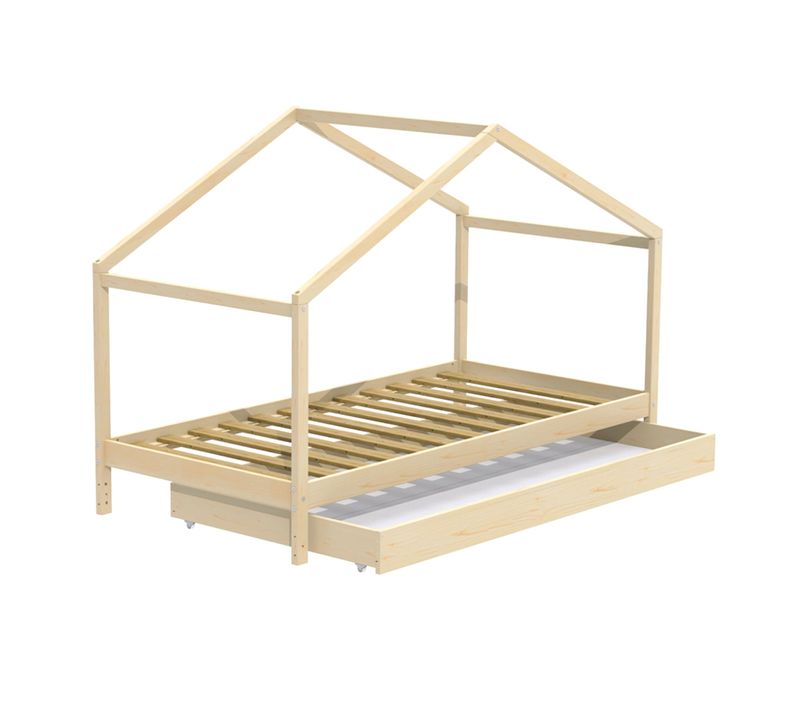 Lit Cabane Avec Tiroir Bois Clair 90x190