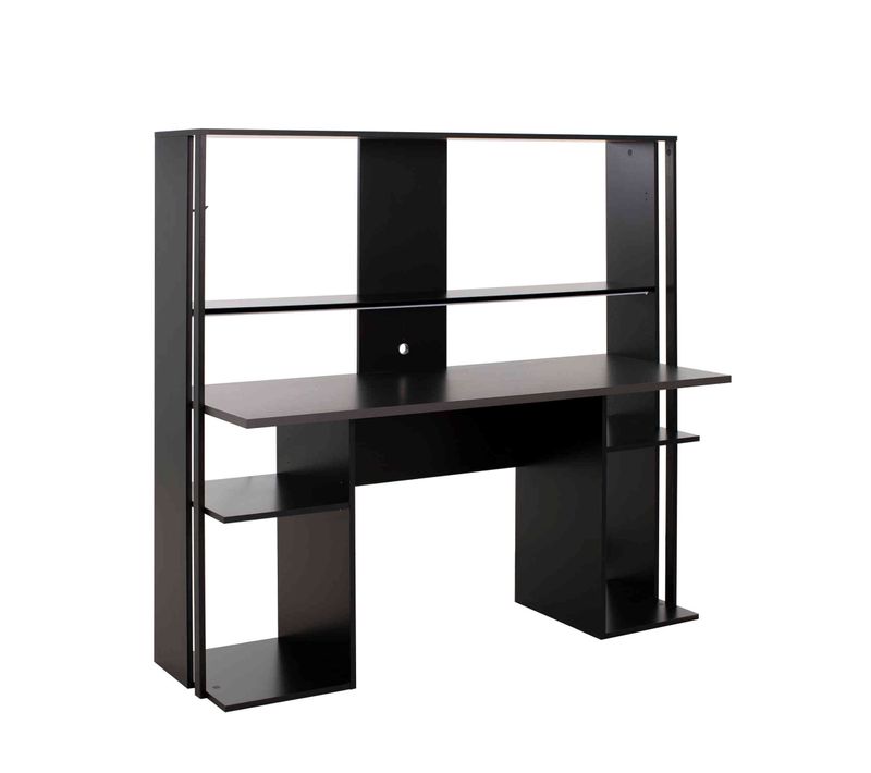 Bureau Gaming à LED Niches Noir