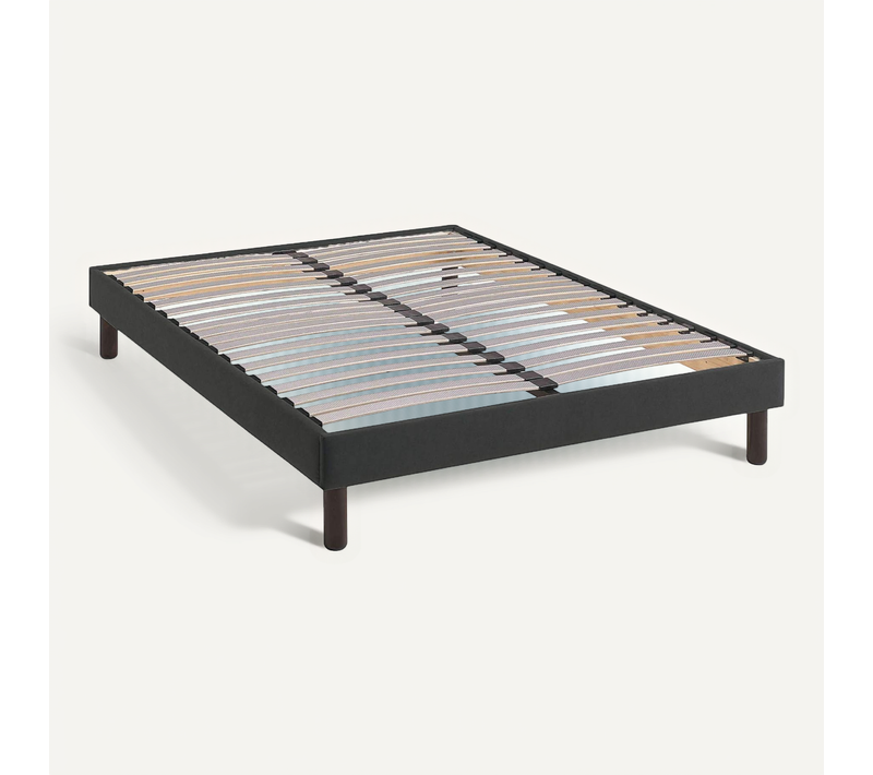 Sommier Kit Déco Tapissier Gris Foncé 80x200