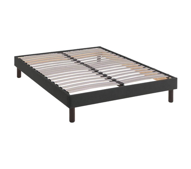 Sommier Kit Déco Tapissier Gris Foncé 90x190