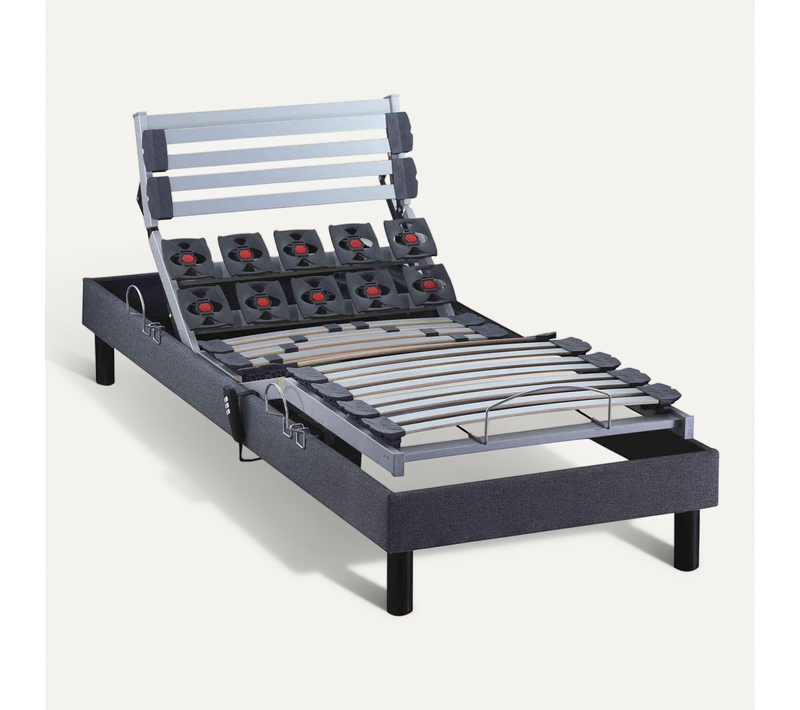 Sommier De Relaxation électrique À Lattes Anthracite 90x200
