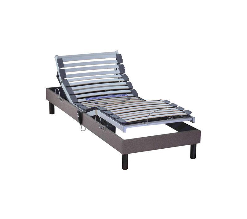 Sommier De Relaxation électrique à Lattes Taupe 70x190