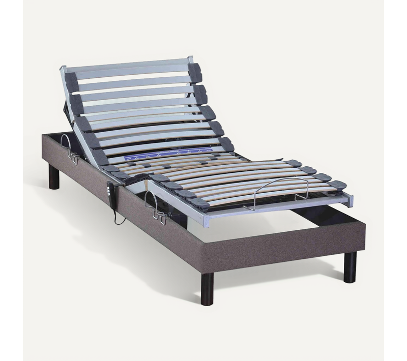 Sommier De Relaxation électrique À Lattes Taupe 90x190