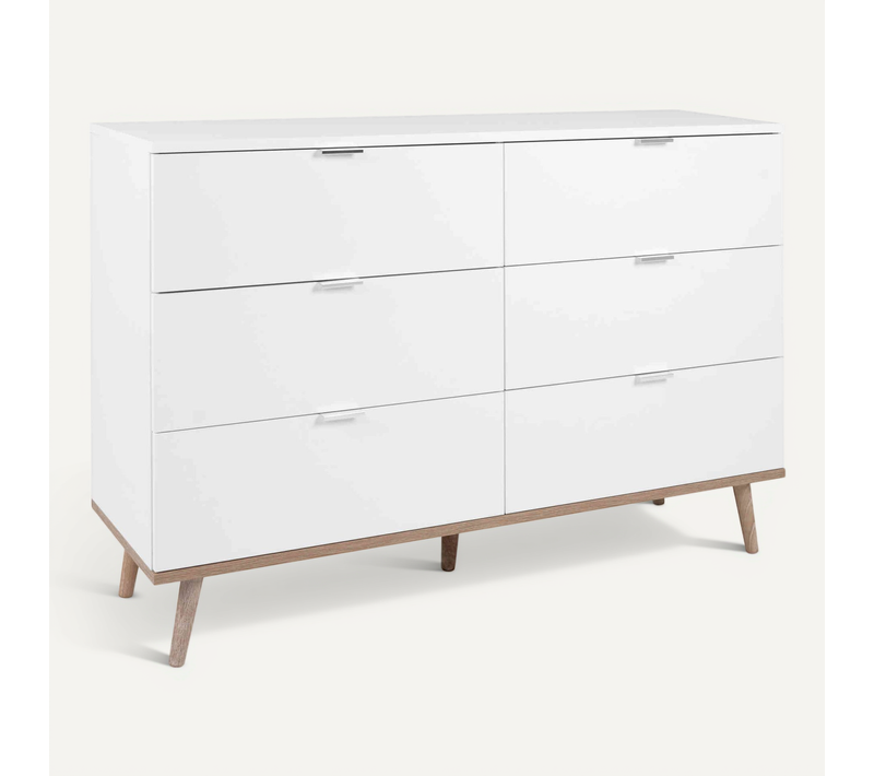 Commode 6 Tiroirs Blanc