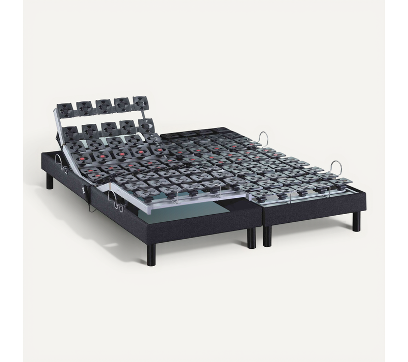 Sommier De Relaxation électrique à Plots Anthracite 2x90x190