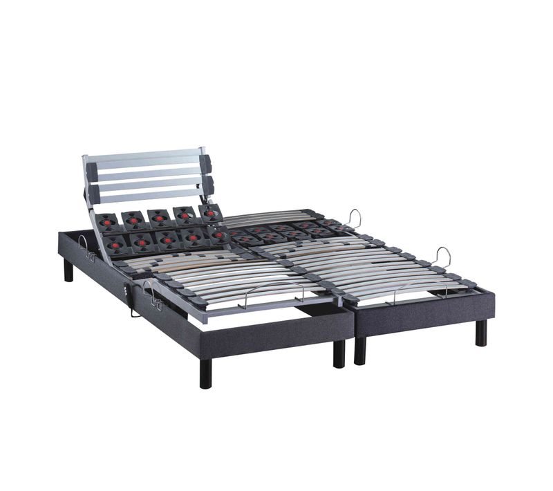 Sommier De Relaxation électrique à Lattes Anthracite 2x90x190