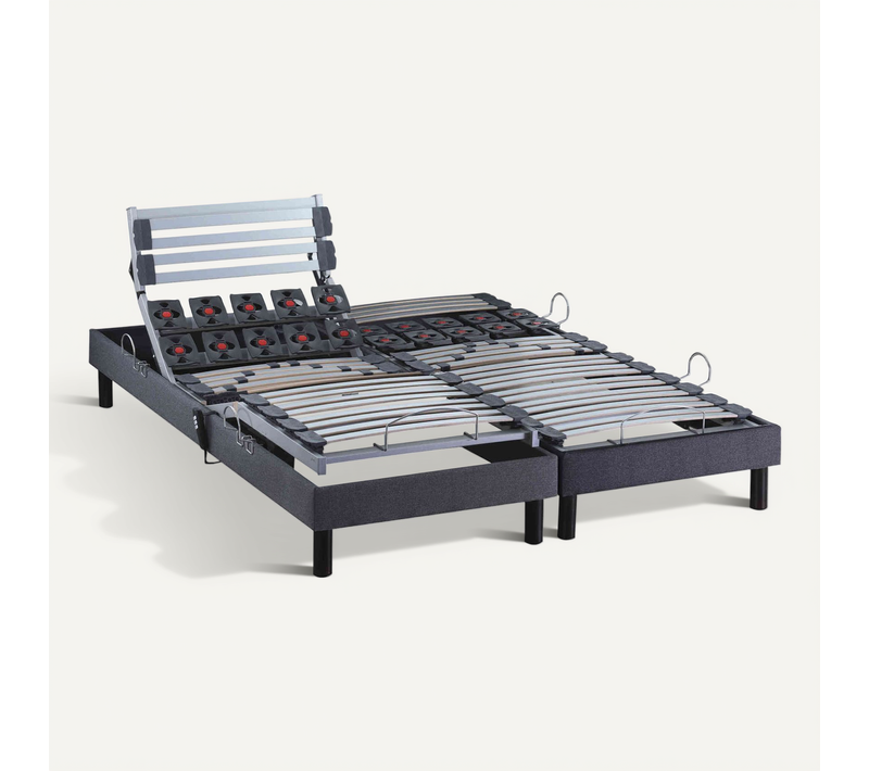 Sommier De Relaxation électrique À Lattes Anthracite 2x90x200
