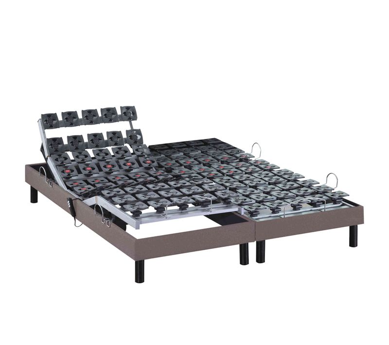 Sommier De Relaxation électrique à Plots Taupe 2x70x190