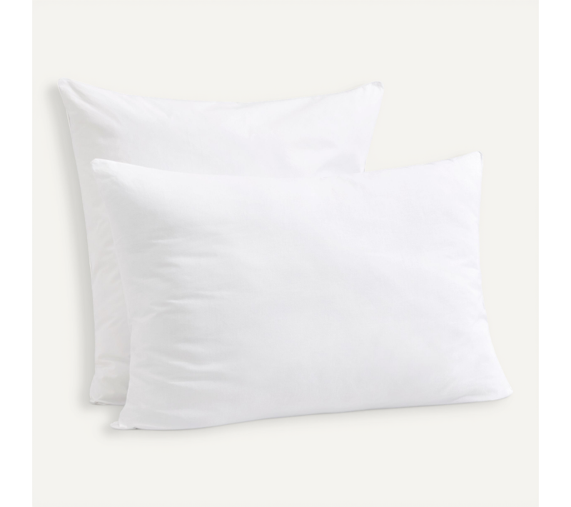 Lot De 2 Oreillers éco Naturels Ferme Enveloppe Coton Bio 50x70