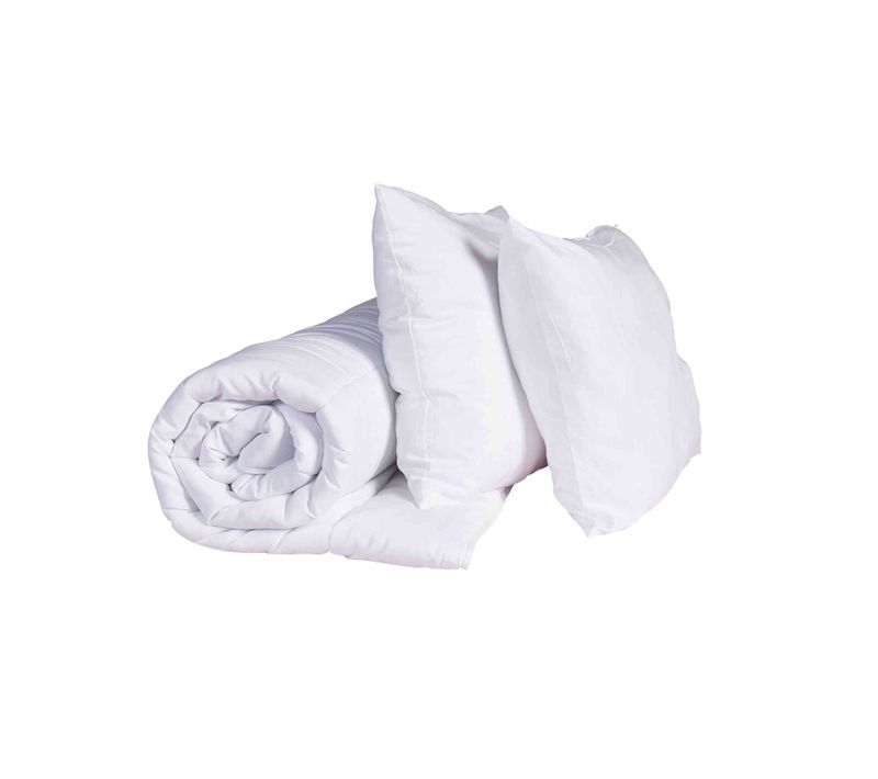 Pack Couette Mi-saison 140x200cm + Oreiller Anti-punaises Moelleux Enveloppe Microfibre