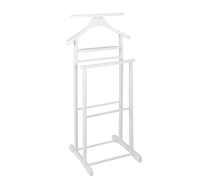 Valet De Nuit En Bois Massif Blanc