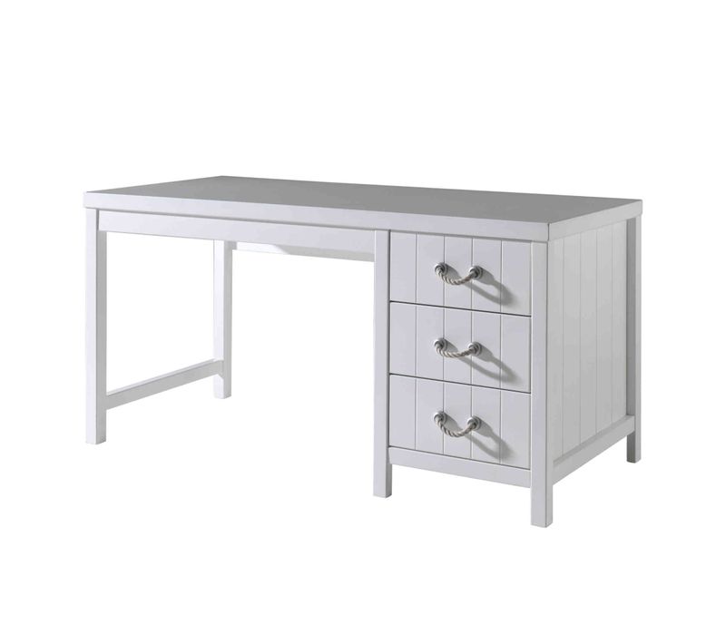 Bureau 3 Tiroirs En Bois Blanc