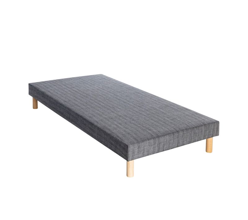 Sommier Déco Tapissier Recouvert 13cm Gris 2x90x200