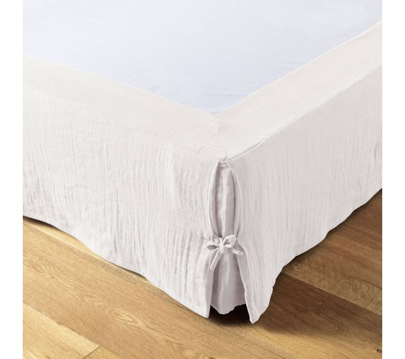 Cache Sommier Double Gaze De Coton Blanc 140x190 Cm