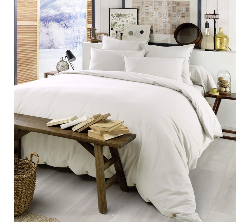 Housse De Couette Flanelle Blanc 260x240