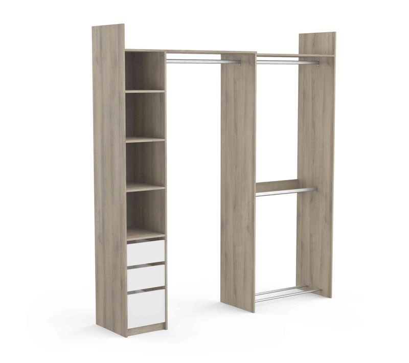 Dressing Modulable Avec Étagères Bois Clair