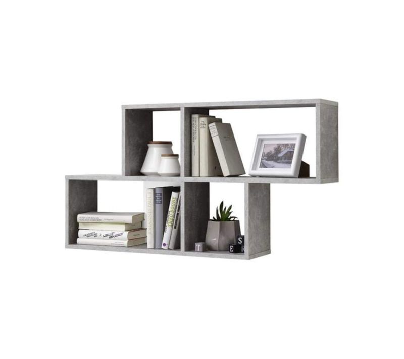 Etagère Murale 4 Cases Gris