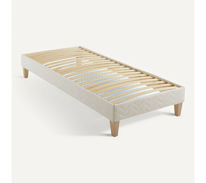 Sommier Déco Tapissier éco-responsable écru Aube 90x190