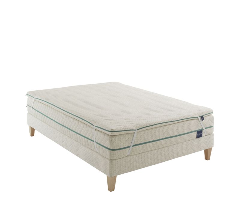 Surmatelas Éco-responsable Latex Naturel Aube Soutien Mi-ferme 200 X 200 - Accueil Très Moelleux