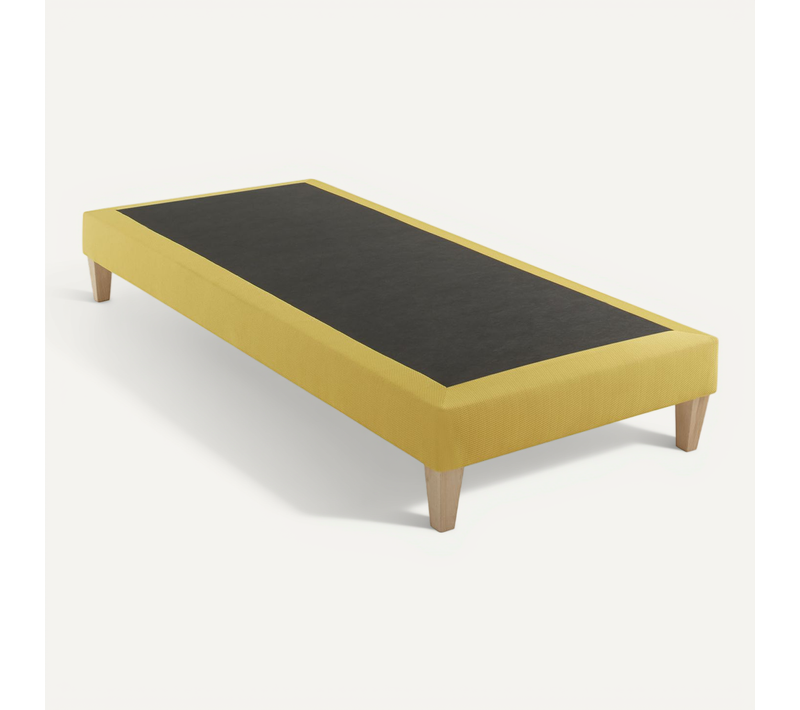 Sommier Déco Tapissier Jaune Aurore 100x200