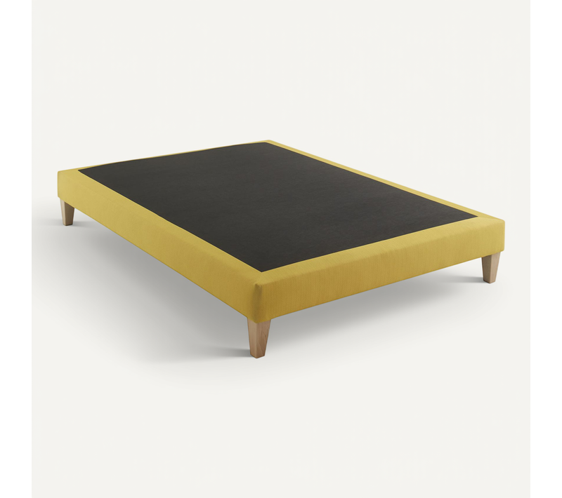 Sommier Déco Tapissier Jaune Aurore 130x190