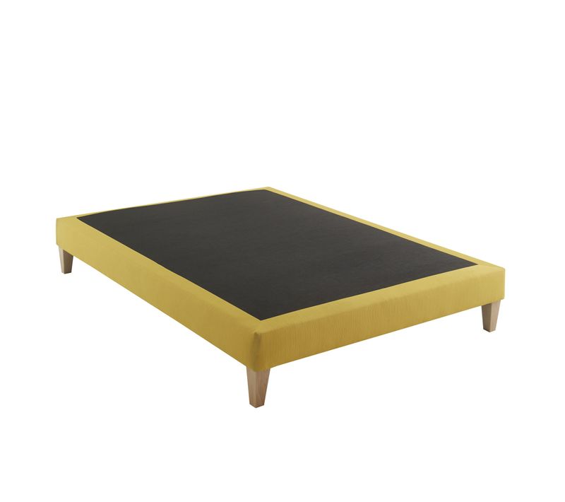Sommier Déco Tapissier Jaune Aurore 140x200