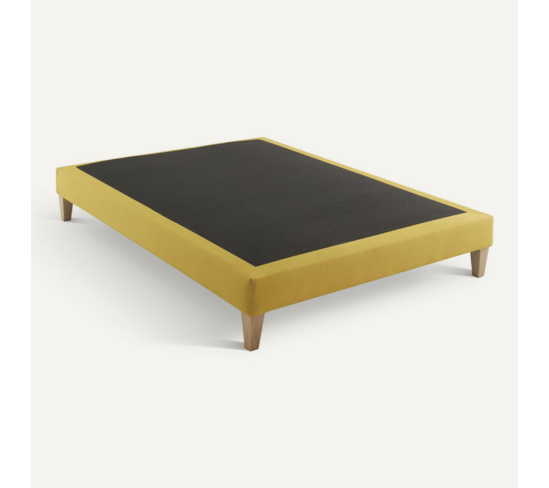Sommier Déco Tapissier Jaune Aurore 150x200