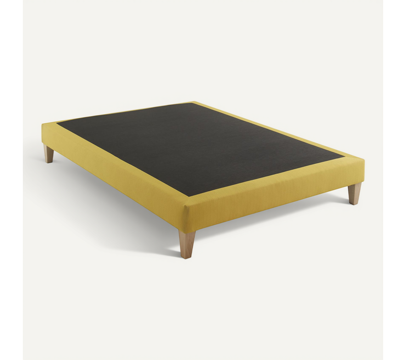 Sommier Déco Tapissier Jaune Aurore 160x200