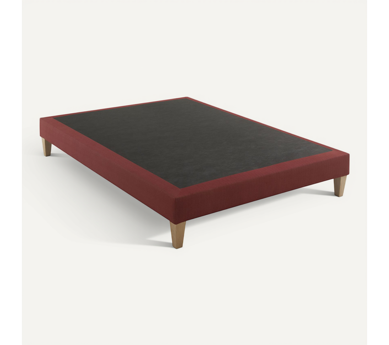 Sommier Déco Tapissier Rouge Crépuscule 140x190