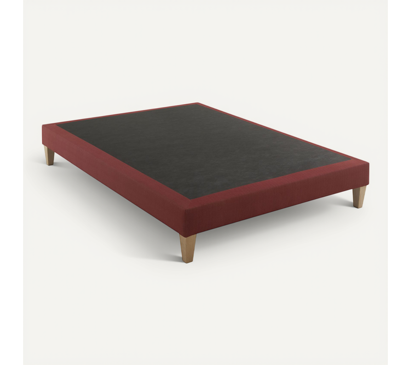 Sommier Déco Tapissier Rouge Crépuscule 160x200