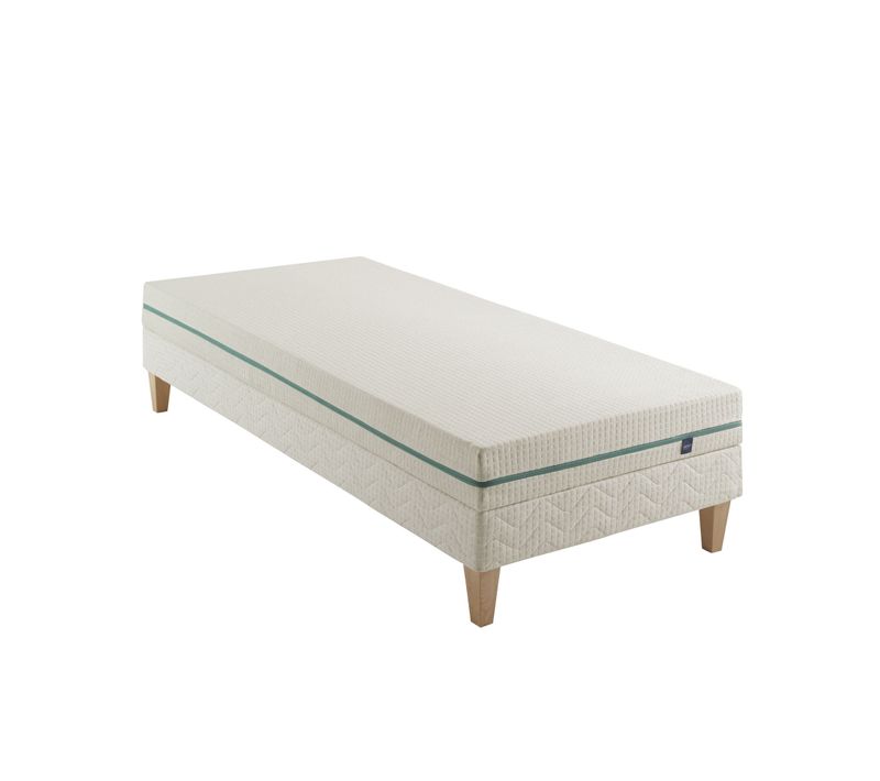 Ensemble Matelas éco-responsable Latex Naturel, Sommier Aube 200 Soutien Ferme 90 X 200