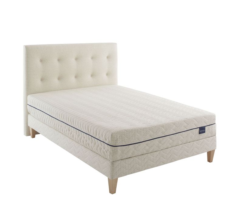 Ensemble Matelas Naturel Ressorts Et Latex Naturel, Sommier, Pieds Et Tête De Lit Aube 600 140x200