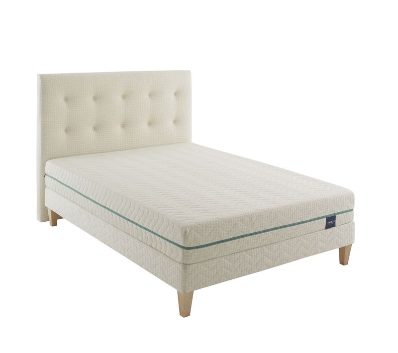 Ensemble Matelas Naturel Latex Naturel, Sommier, Pieds, Tête De Lit Aube 700 Soutien Ferme 140 X 200